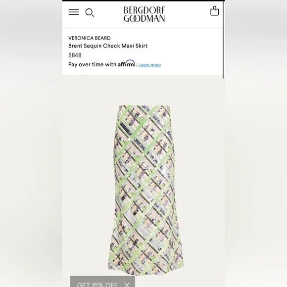 NWOT VERONICA BEARD Brent EMBELLISHED sequin midi skirt mermaid 2 - Picture 11 of 17